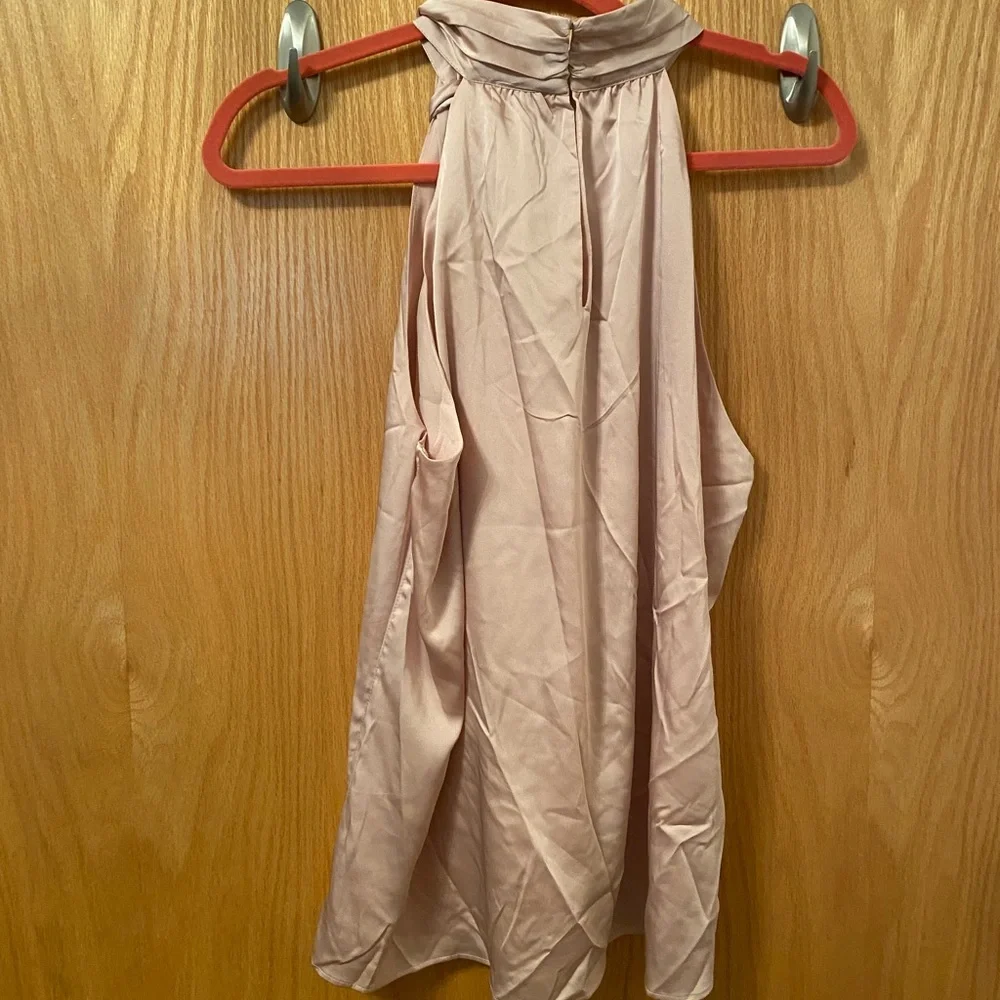 Large light pink White House black market draped halter top - Picture 2 of 4